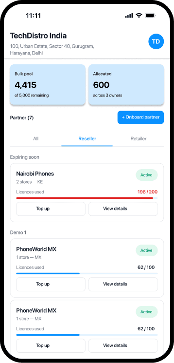 SMF App - Store Dashboard Screen