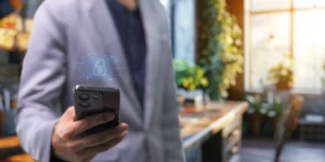 Man checking the factory reset protection by smf